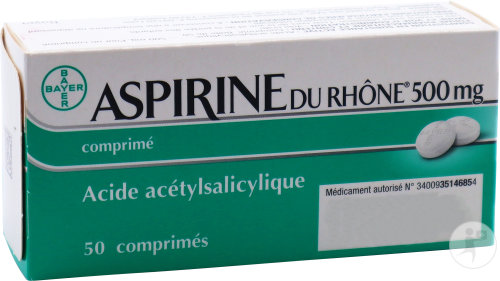 Aspirine Du Rhône Acide Acétylsalicylique 500mg Comprimés 50