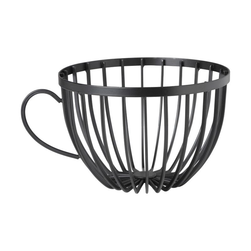 Opbergpot koffiecups - zwart - metaal