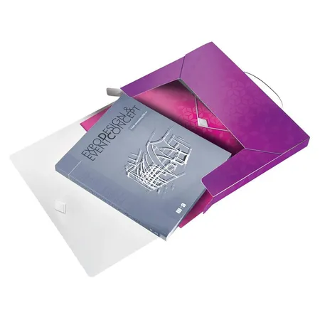 Leitz WOW Ablagebox, A4, PP, für 250 Blatt, Violett Metallic