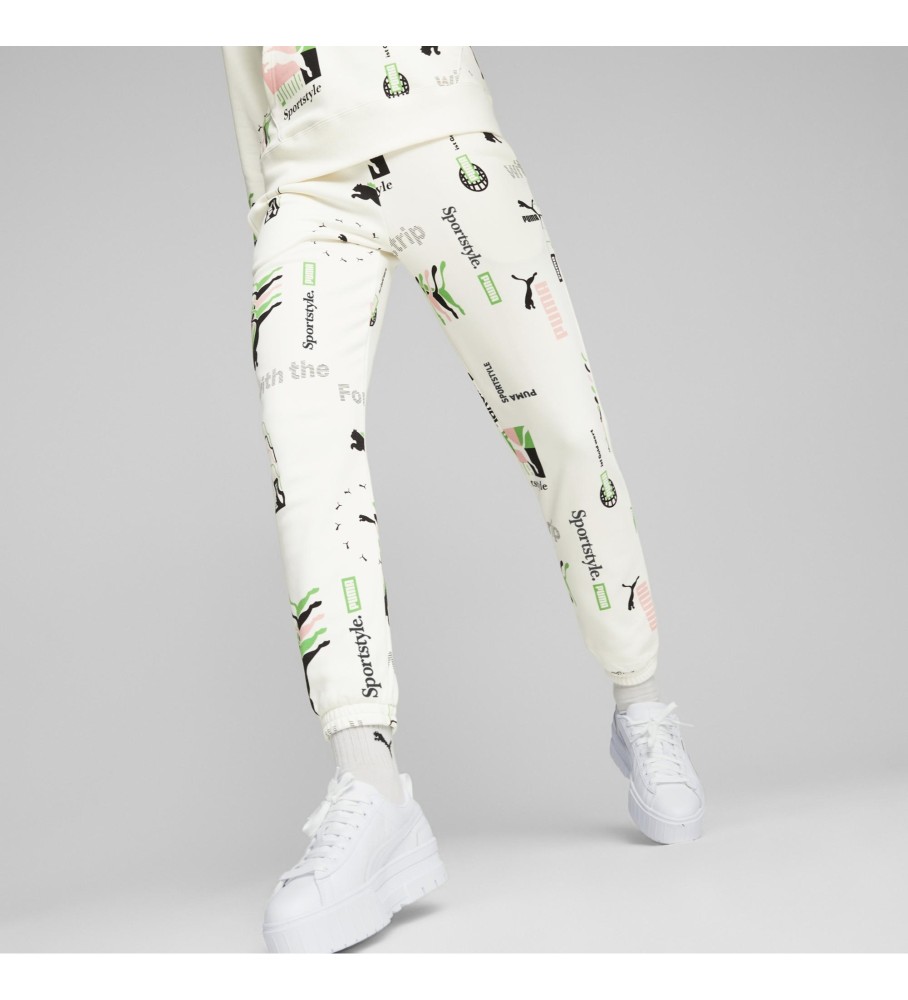 Calça Puma Classic Estampada Branca