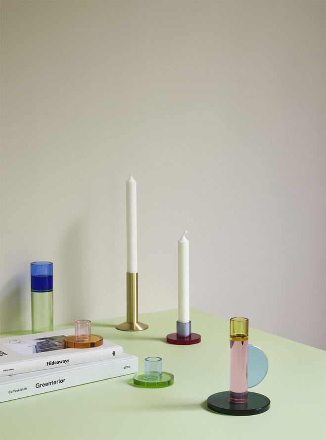 Hübsch Astra Lysestage Small Blå/Grøn Blue,green