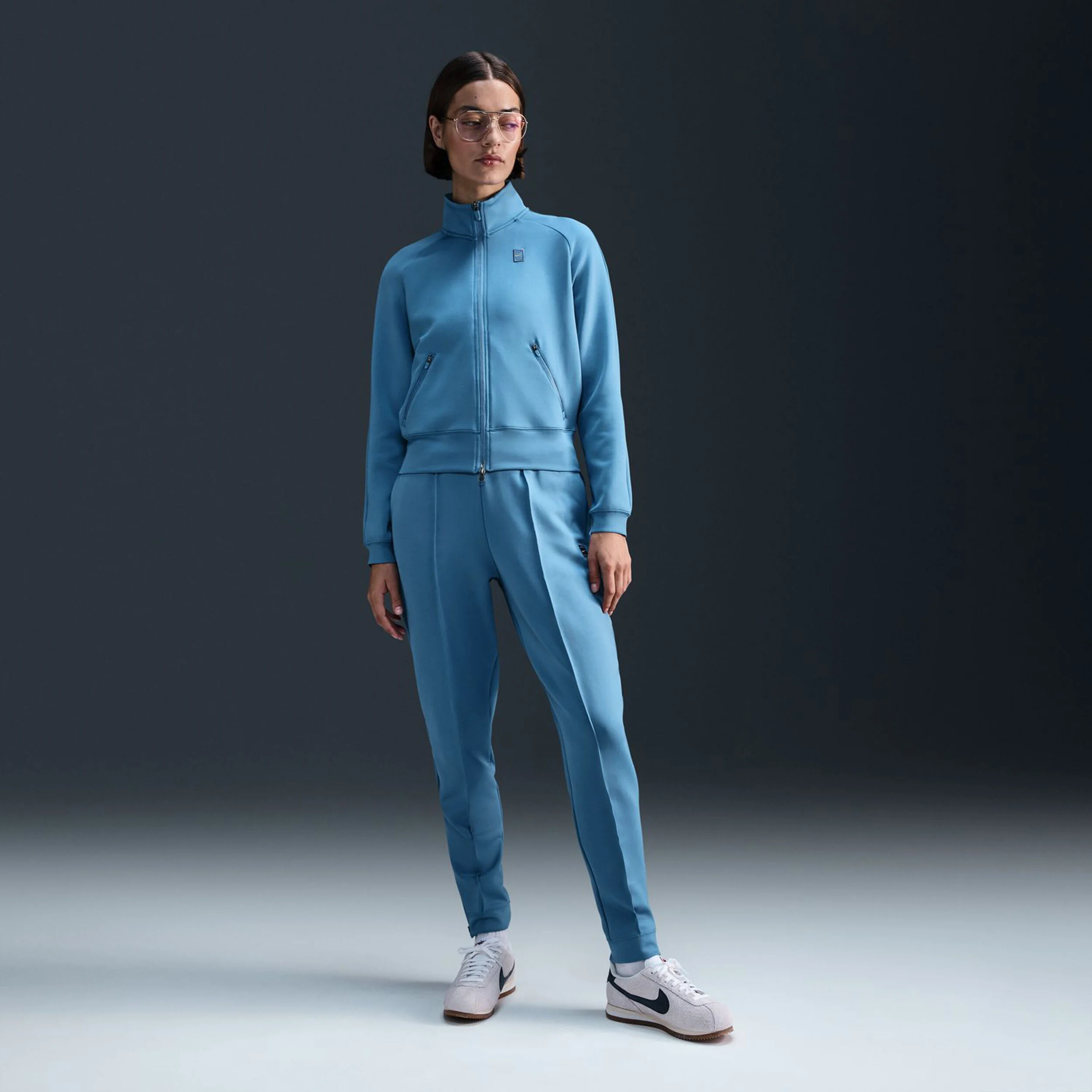 Nike Court Dri-Fit Heritage Veste De Survêtement Femmes - Bleu Clair
