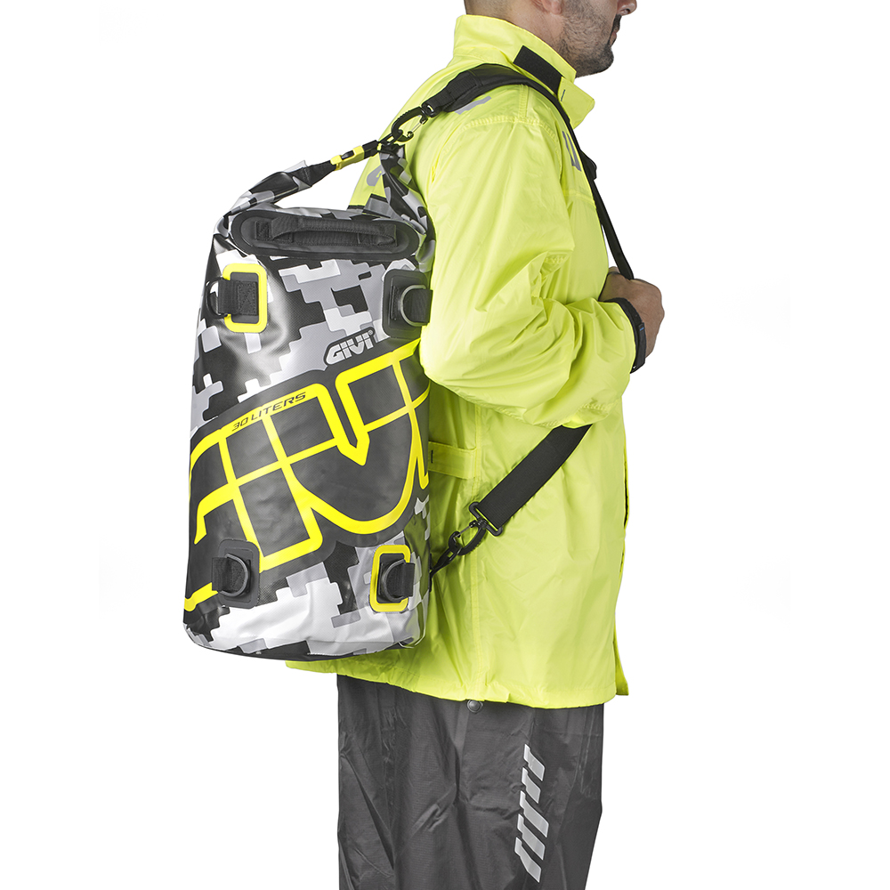 Givi - Sac rouleau étanche Easy-T EA114 Camouflage Gris / Jaune