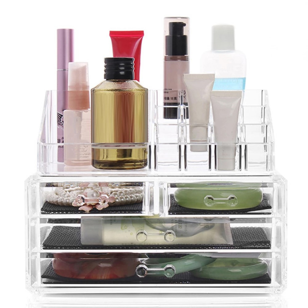 (235x135x185mm) Acryl Beauty Make Up Organizer Aufbewahrungsbox 20 Fächer - Transparent