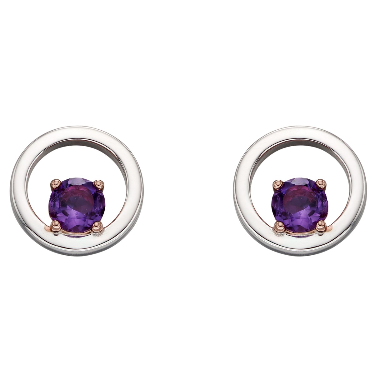 Boucle d'oreille amethyste en argent 925/1000