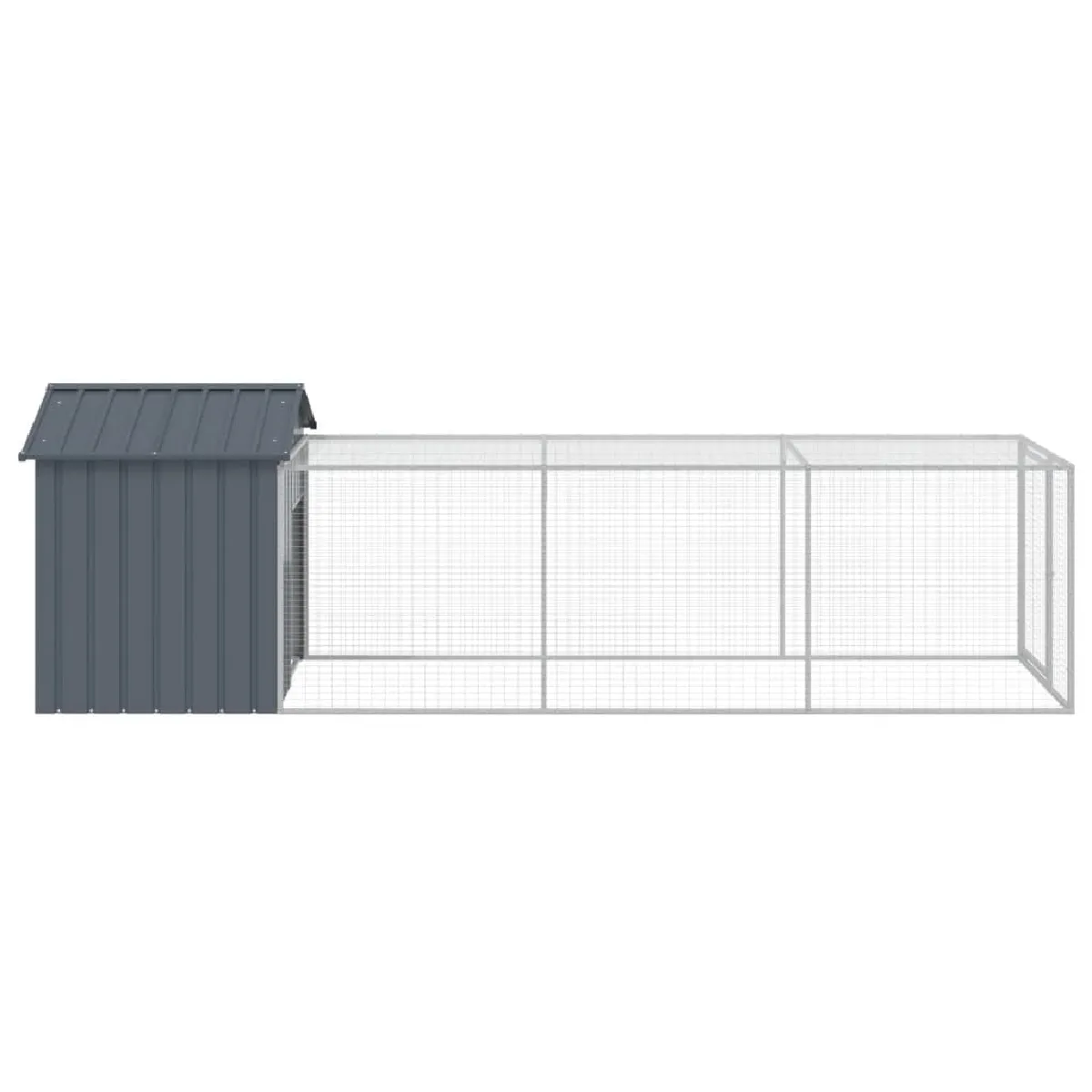 vidaXL Poulailler Cour Anthracite 117x405x123