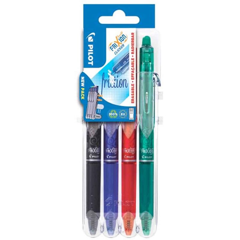 Pilot Rollerball FriXion Clicker Set2Go, 4 Stück, 0.7 mm