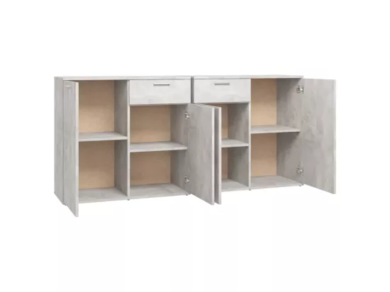 Buffet Gris béton 160x36x75 cm Bois d'ingénierie
