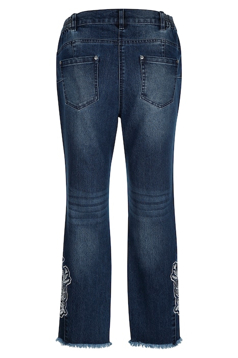 7/8-Jeans, Slim Fit, Saum-Stickerei, 5-Pocket