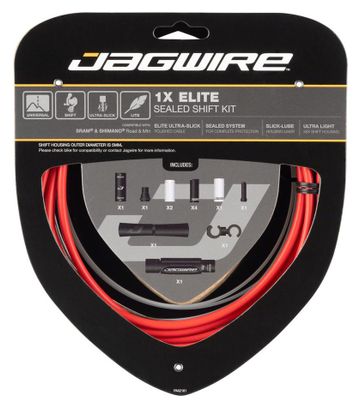 Kit Câble et Gaine Jagwire 1x Elite Sealed Shift Kit Rouge
