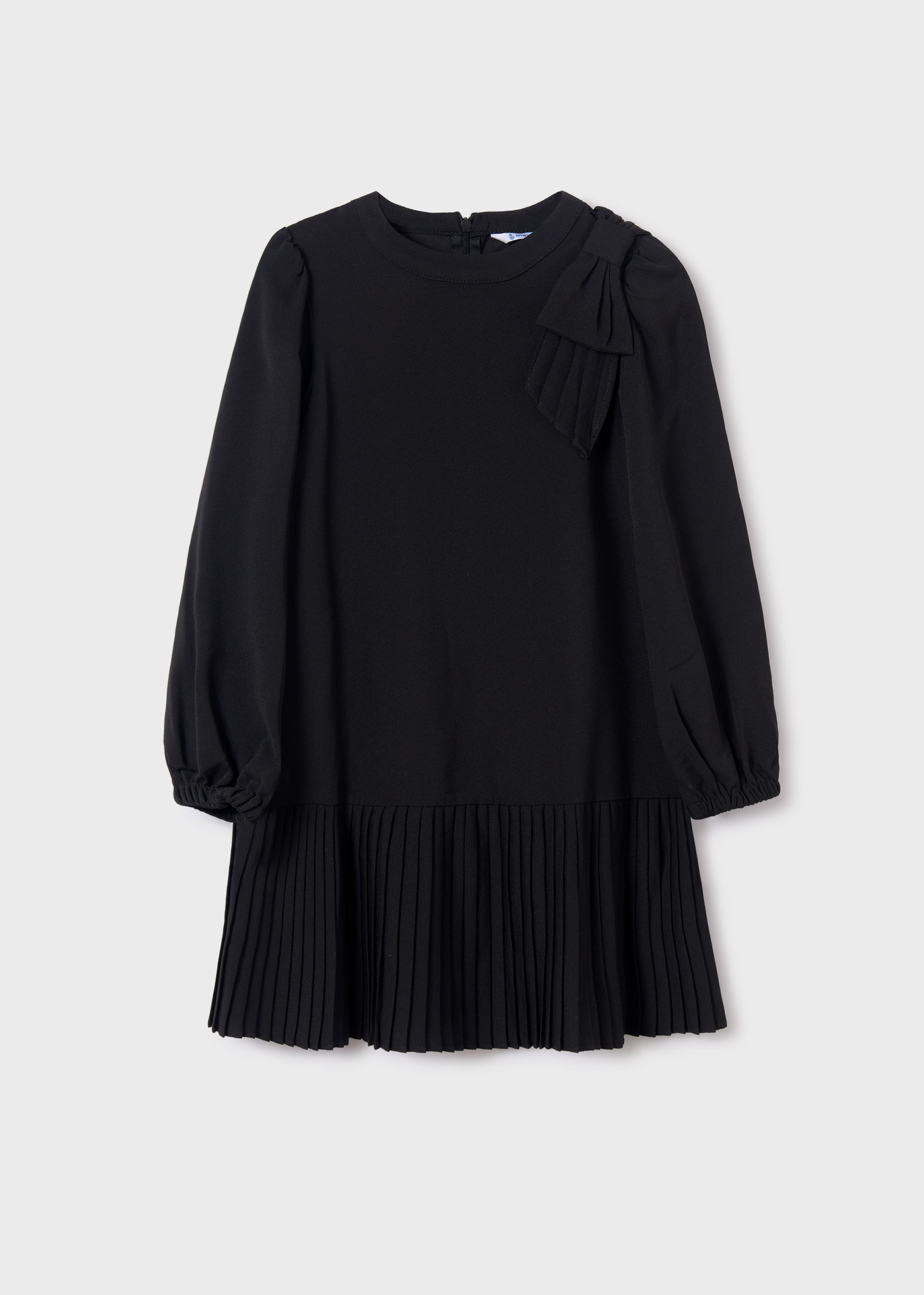 Vestido crepe com laço para meninas
