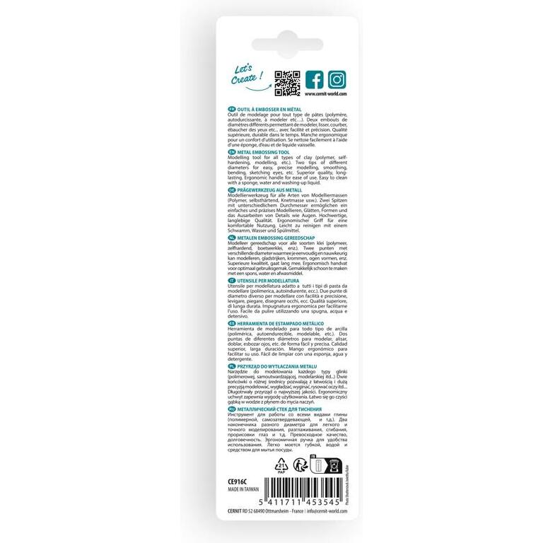 Cernit outil avec boules métal 5mm/3mm - Acier