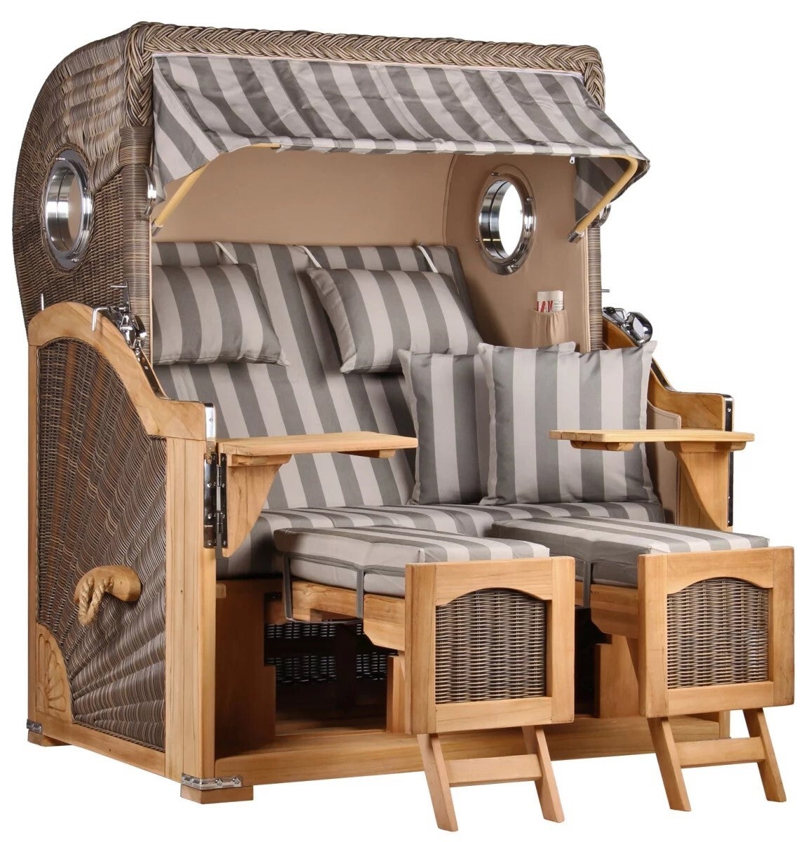 Strandstoel Rantum teak PE grijs design 537