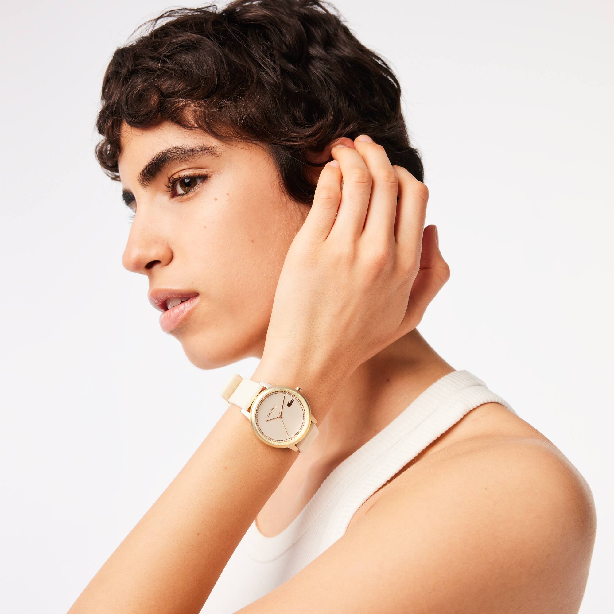 Montre 3 aiguilles Lacoste.12.12 Go silicone champagne Montres - Blanc - Lacoste - Femme