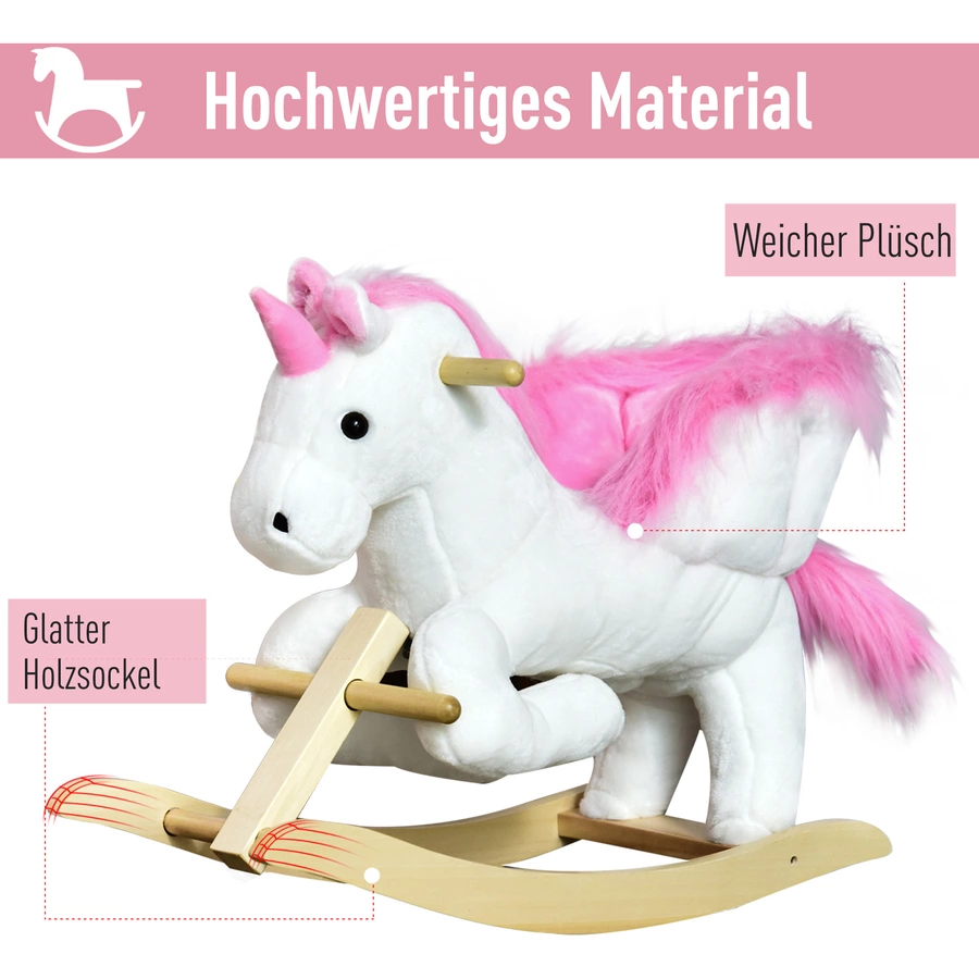 HOMCOM Schaukeltier mit Einhorndesign bunt