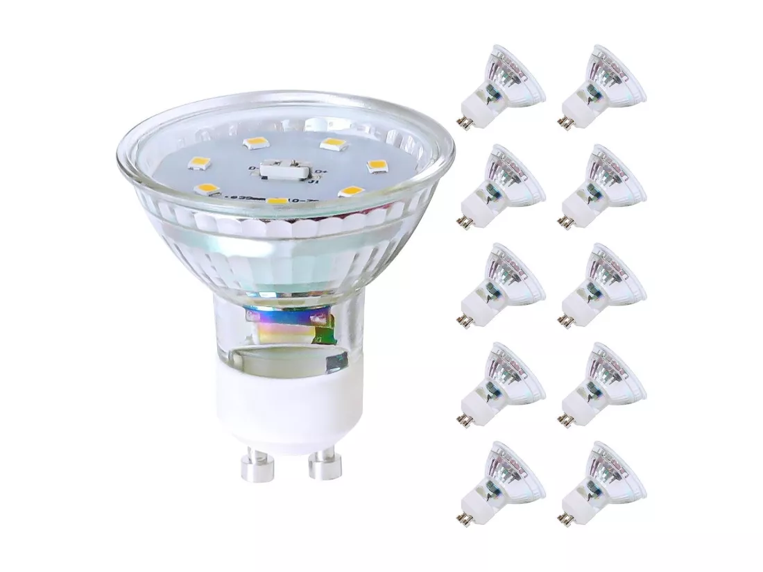 NETTLIFE Lot de 10 ampoule LED GU10 Blanc Neutre 5W remplace une ampoule 50W économie d'énergie 4000K angle de faisceau 110° non dimmable réflecteur