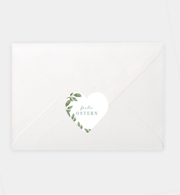 Siegelsticker Birdy, Herz-Siegelaufkleber (46 x 45mm)