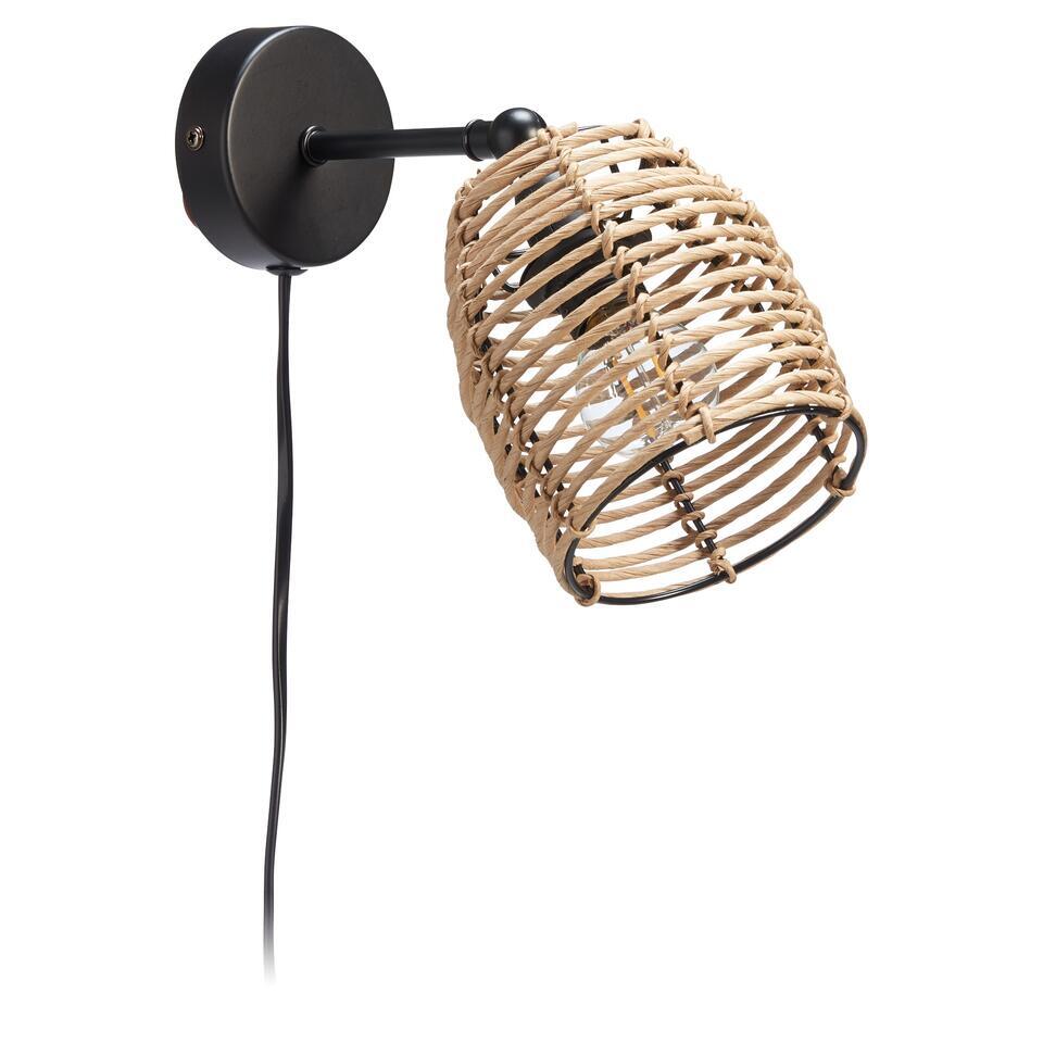 Wandlamp Cerun Zwart Bruin
