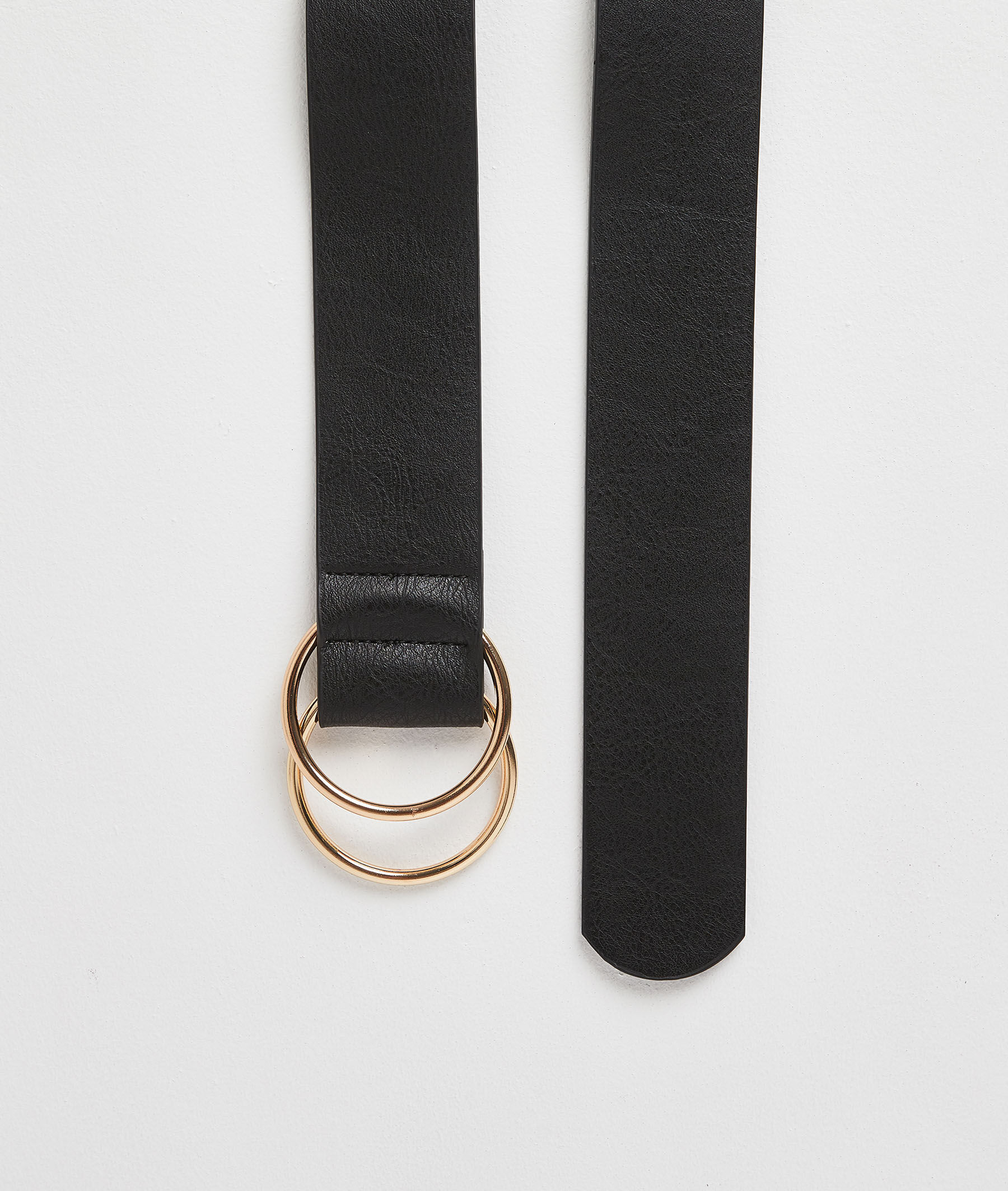 Ceinture à double boucle femme - NOIR