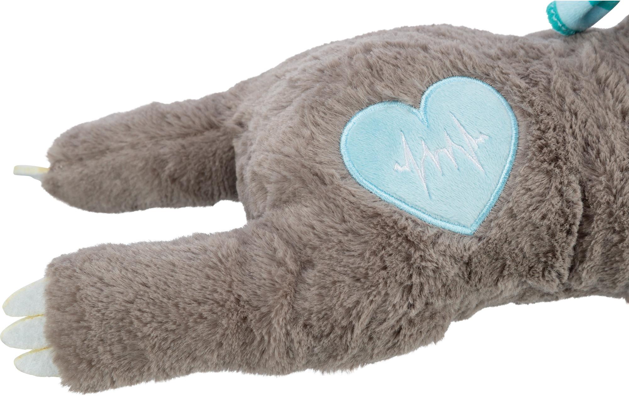 Hunde-Spielzeug Junior Faultier mit Herzschlag, 34 cm, BraunPlüschtier