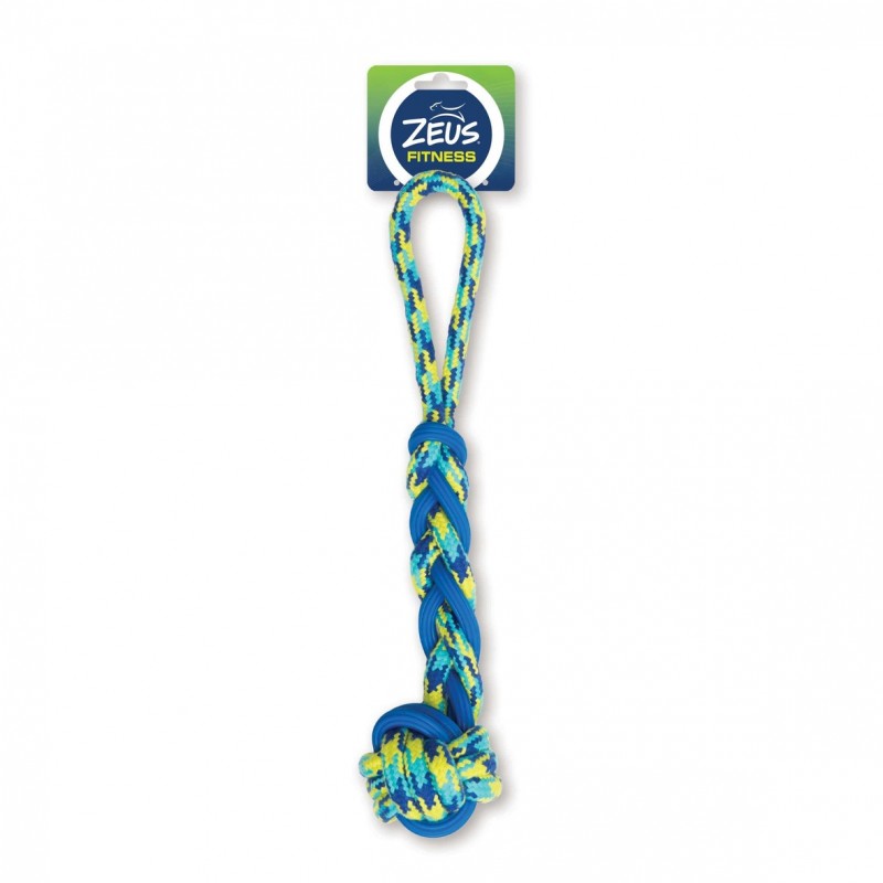 Brinquedo para cães Zeus Fitness Tug, com corda e bola de TPR, 30 cm