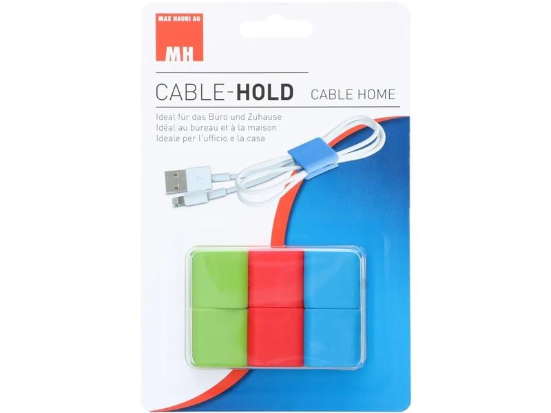Max Hauri Kabel-Clip Hold, 6 Stück, Grün, Rot, Blau Kabel Clip Halter