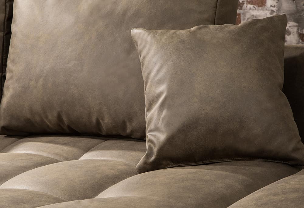 Moderne XXL Wohnlandschaft KENT 305cm taupe Federkern Bigsofa inkl. Hocker