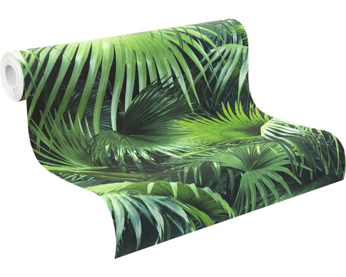 Vliesbehang 524901 Crispy Paper Planet Home Palmbladeren groen