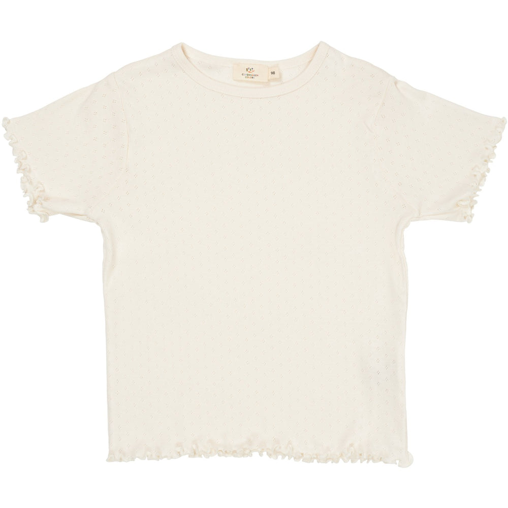 Køb COPENHAGEN COLORS Cream Summer Pointelle T-Shirt