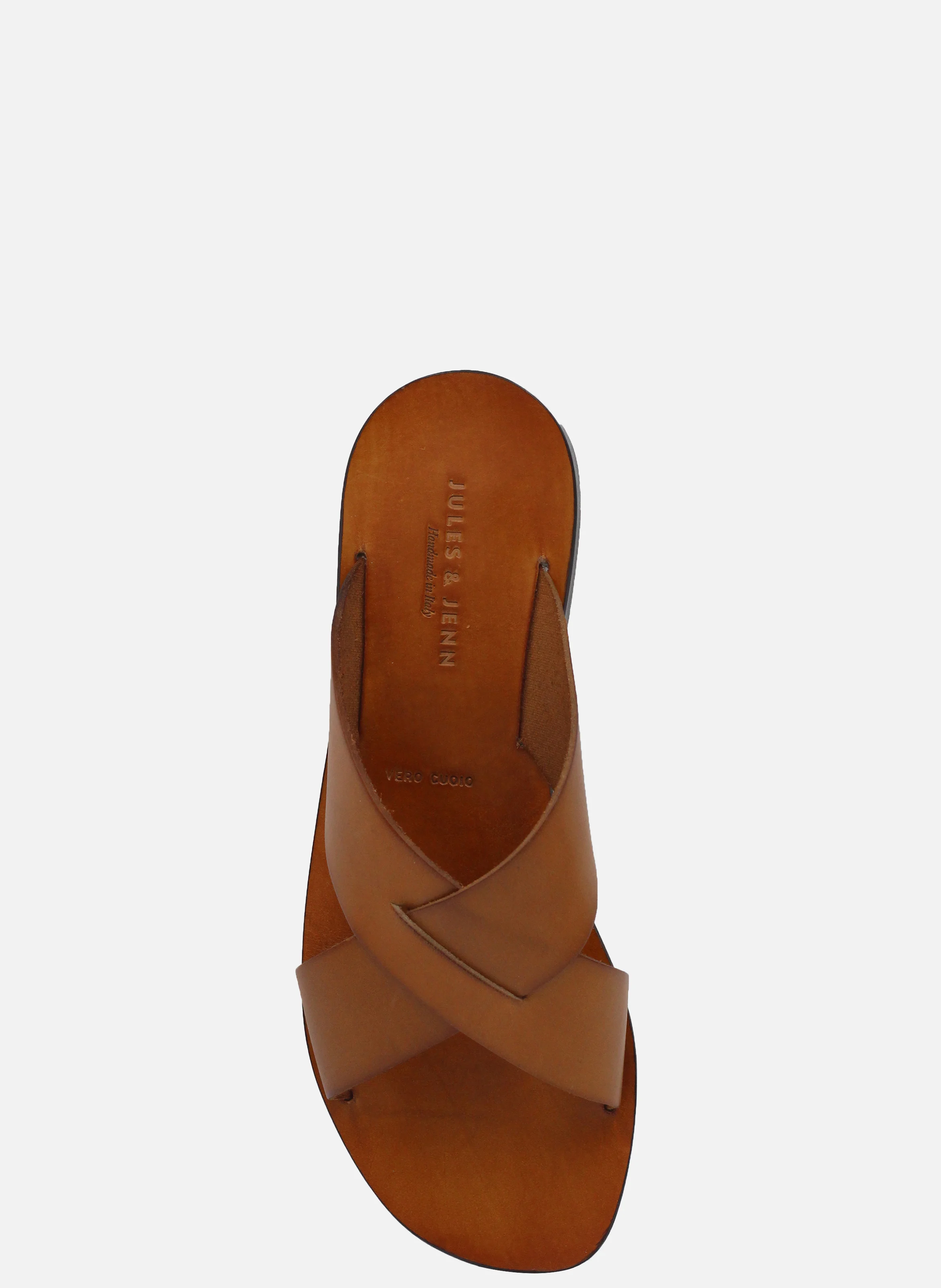 Mules plates cuir lisse | Marron