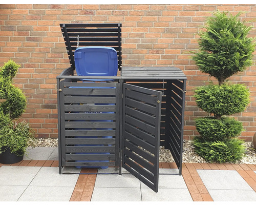 Promadino Vario III opbergbox voor 2 bakken, 148 x 92 x 122 cm, antraciet