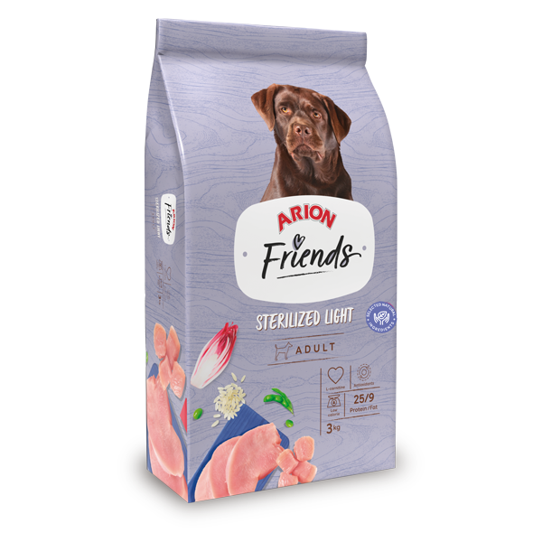Arion Friends STERILIZED - croquettes Sterilized Light : Faible en graisses, riche en protéines. Chondroprotecteurs & L-carnitine inclus