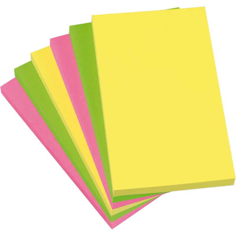 Notes repositionnables couleurs assorties Bruneau - bloc de 80 ou 100 feuilles