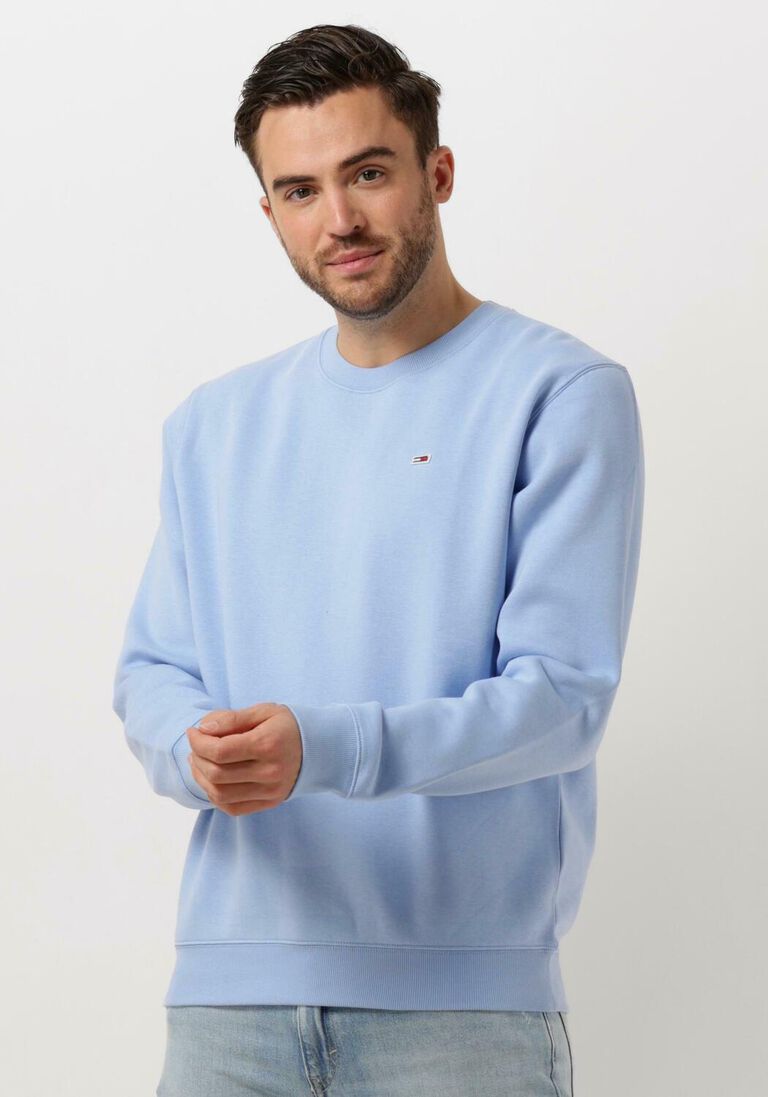 TOMMY JEANS blauwe tommy jeans trui tjm regular fleece c neck