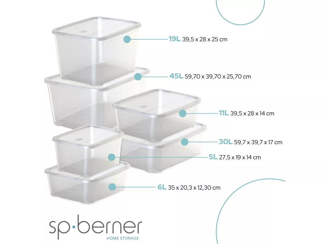 Caisse plastique avec couvercle life story 19l