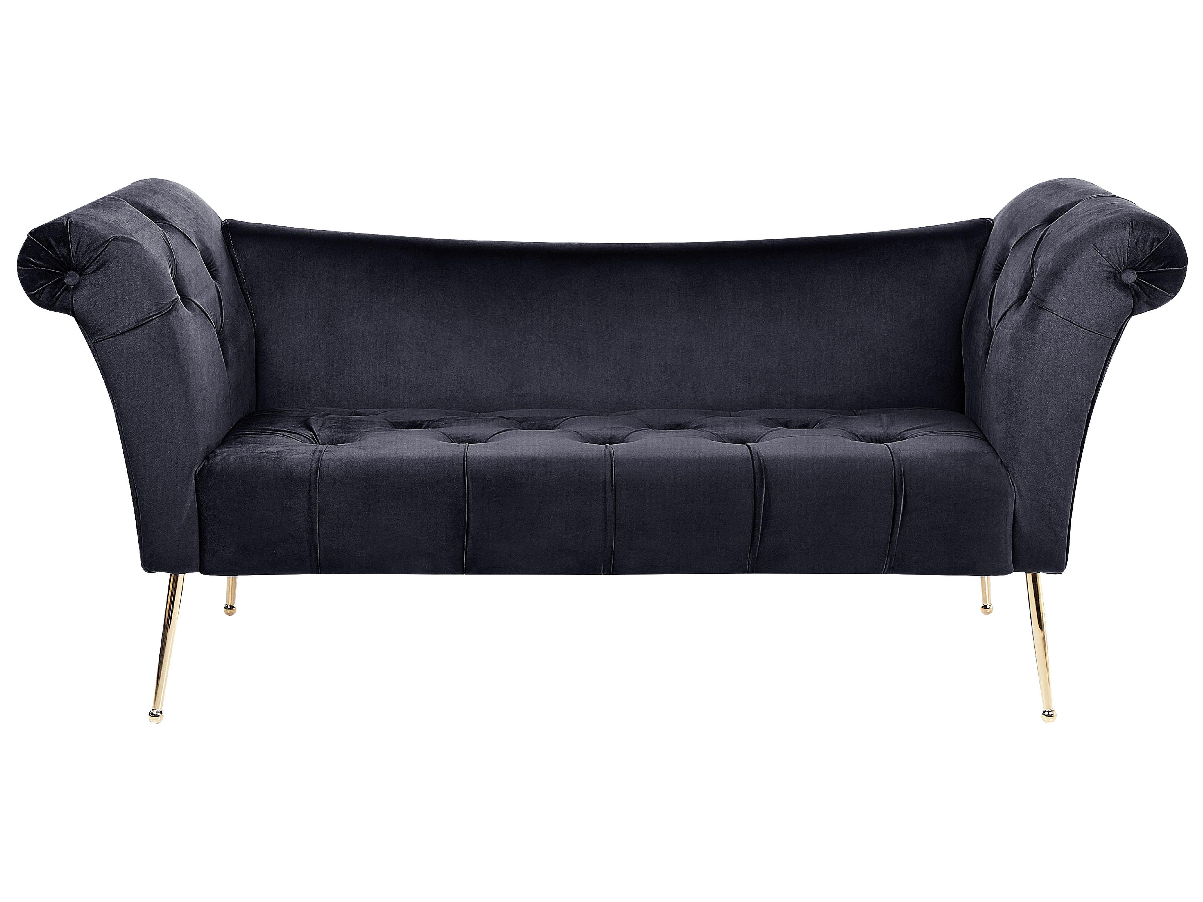 Chaise longue NANTILLY Fluweel Zwart