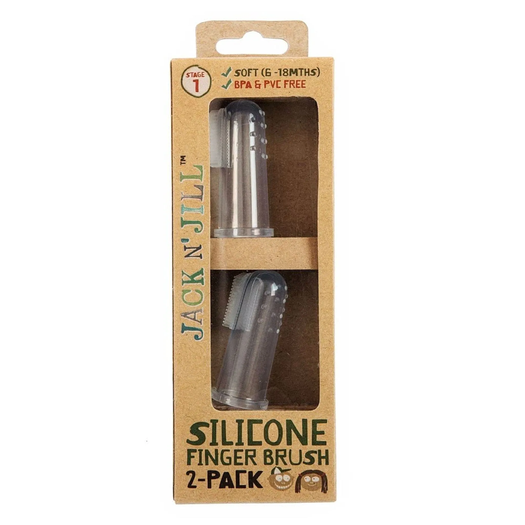 Jack N' Jill Brosse à Dent à Doigt en Silicone Paquet de 2