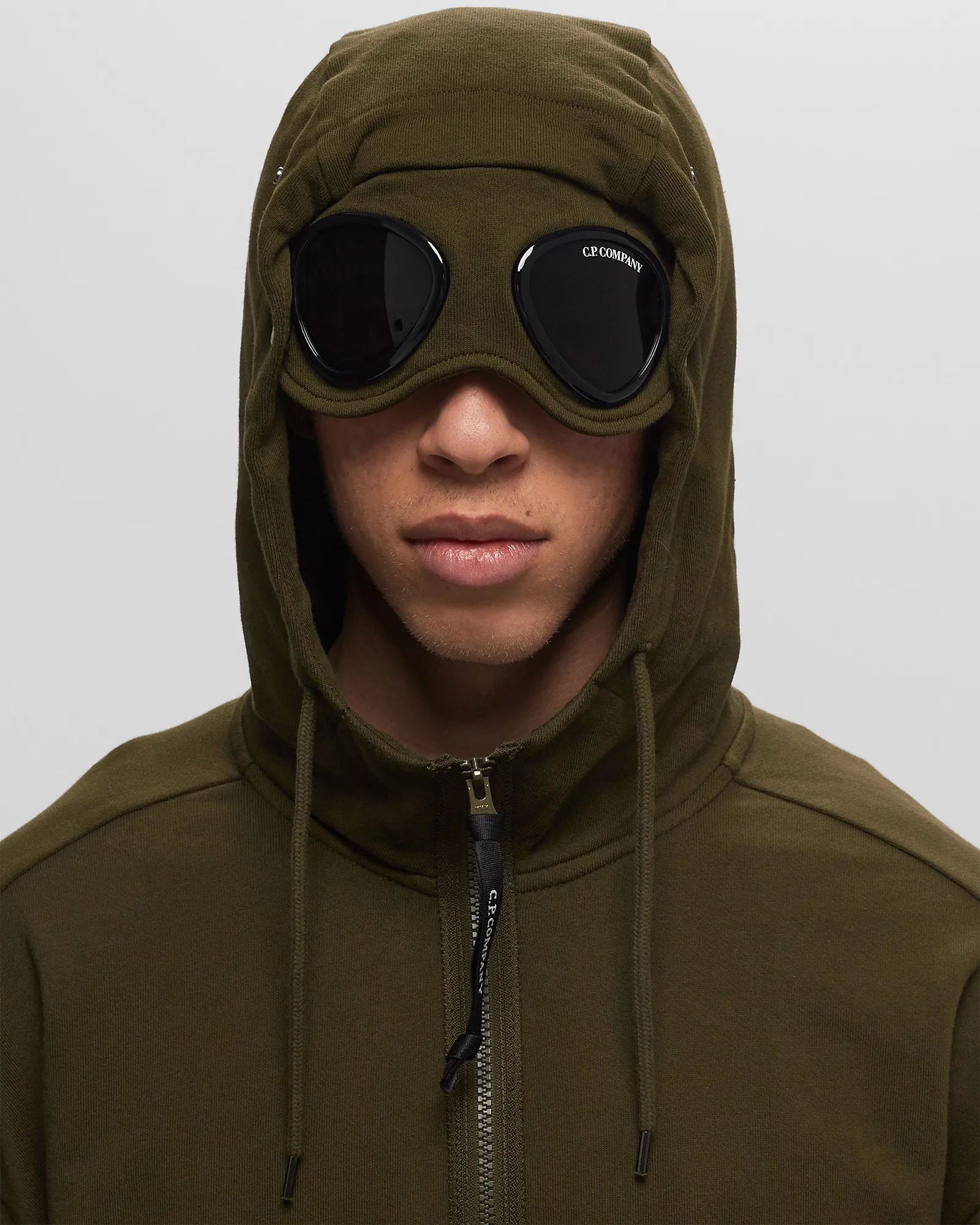 C.P. Company DIAGONAL RAISED FLEECE SWEATSHIRTS - HOODED OPEN