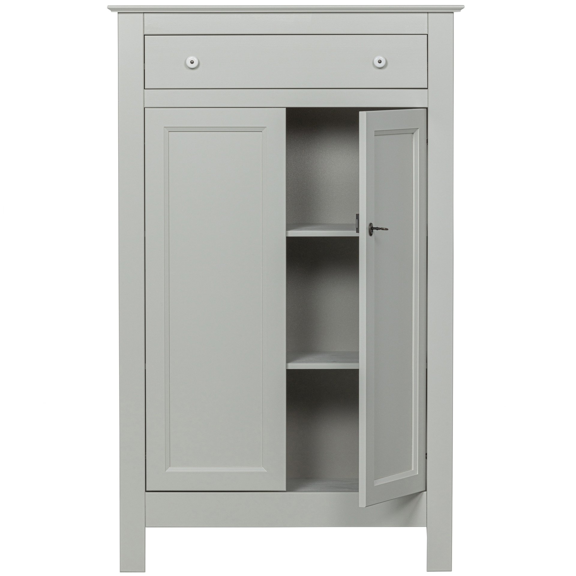 Highboard EVA 93 x 150 cm Kiefer teilmassiv nebelweißes Finish