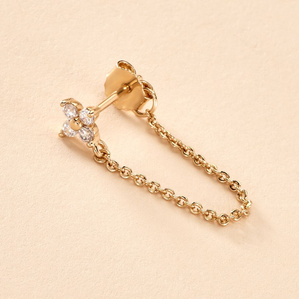 Bijoux D'oreilles Astrid Plaqué Or Jaune Oxyde De Zirconium