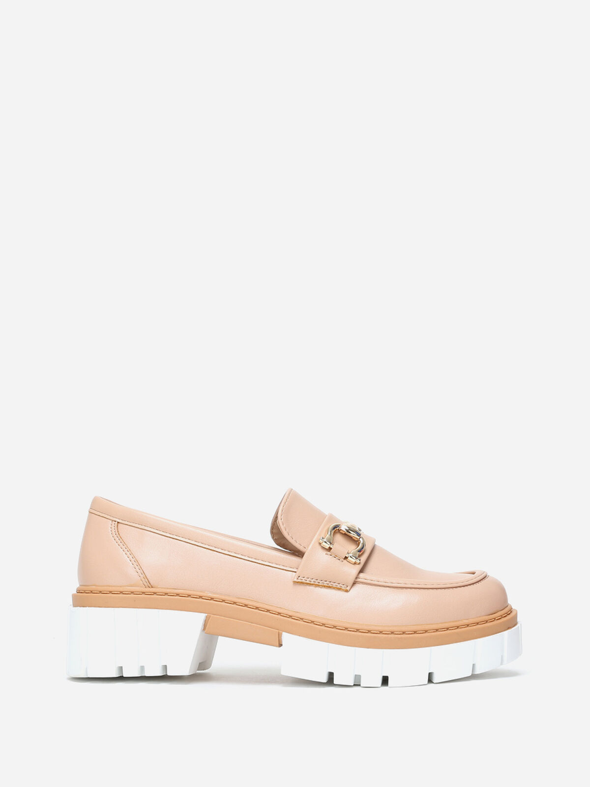 Mocassins à semelle crantée bicolore- Taupe