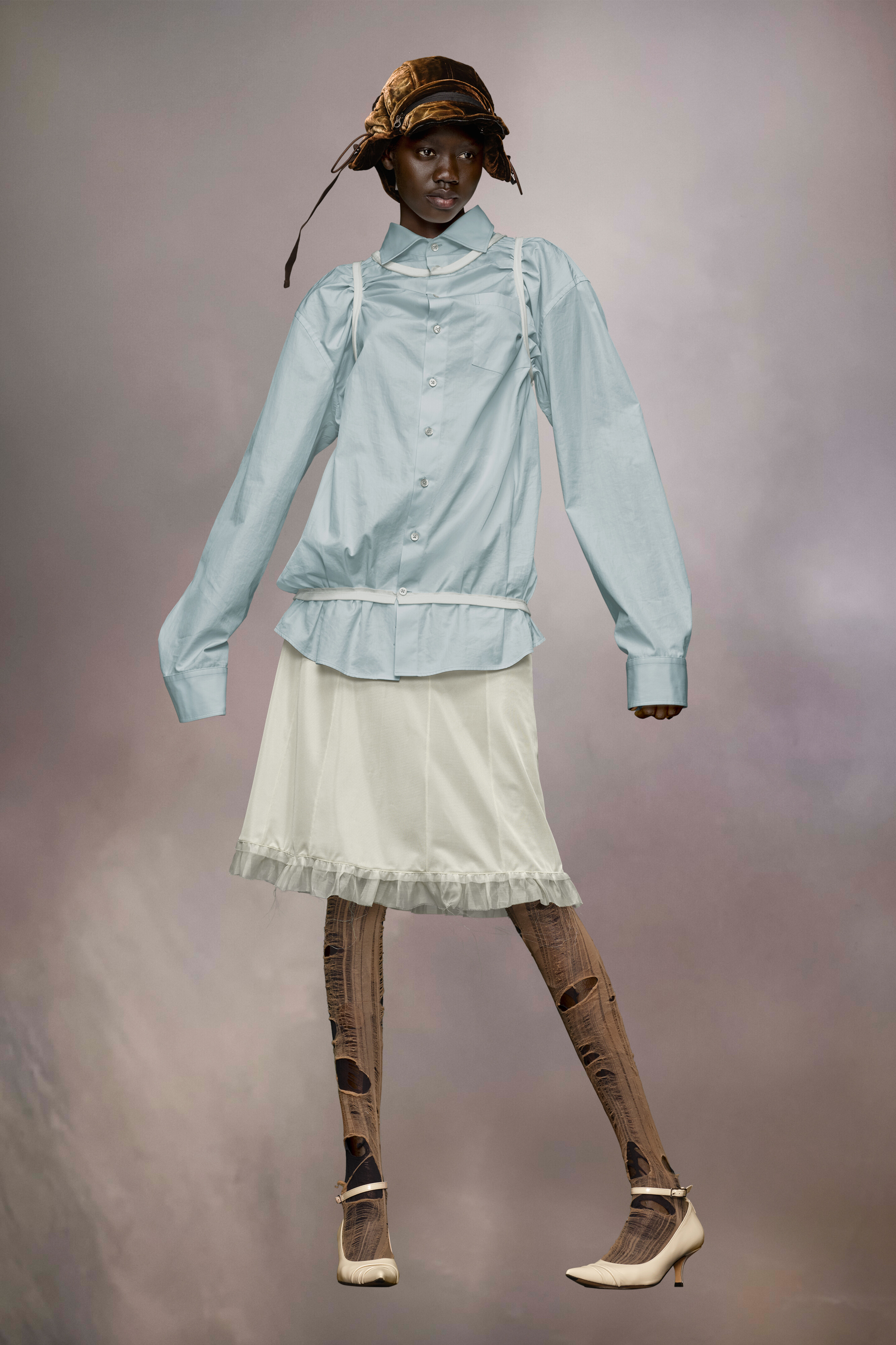 Chemise à passepoils