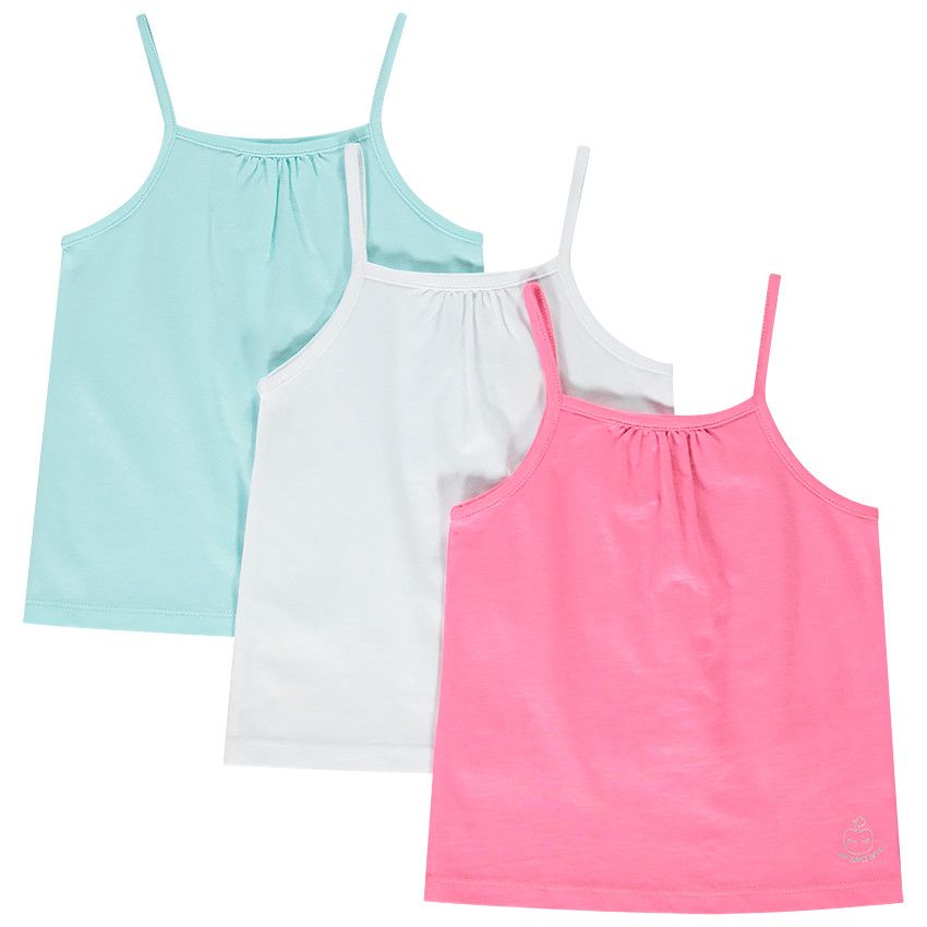 Lot de 3 débardeurs unis pour bébé fille - Multicolore