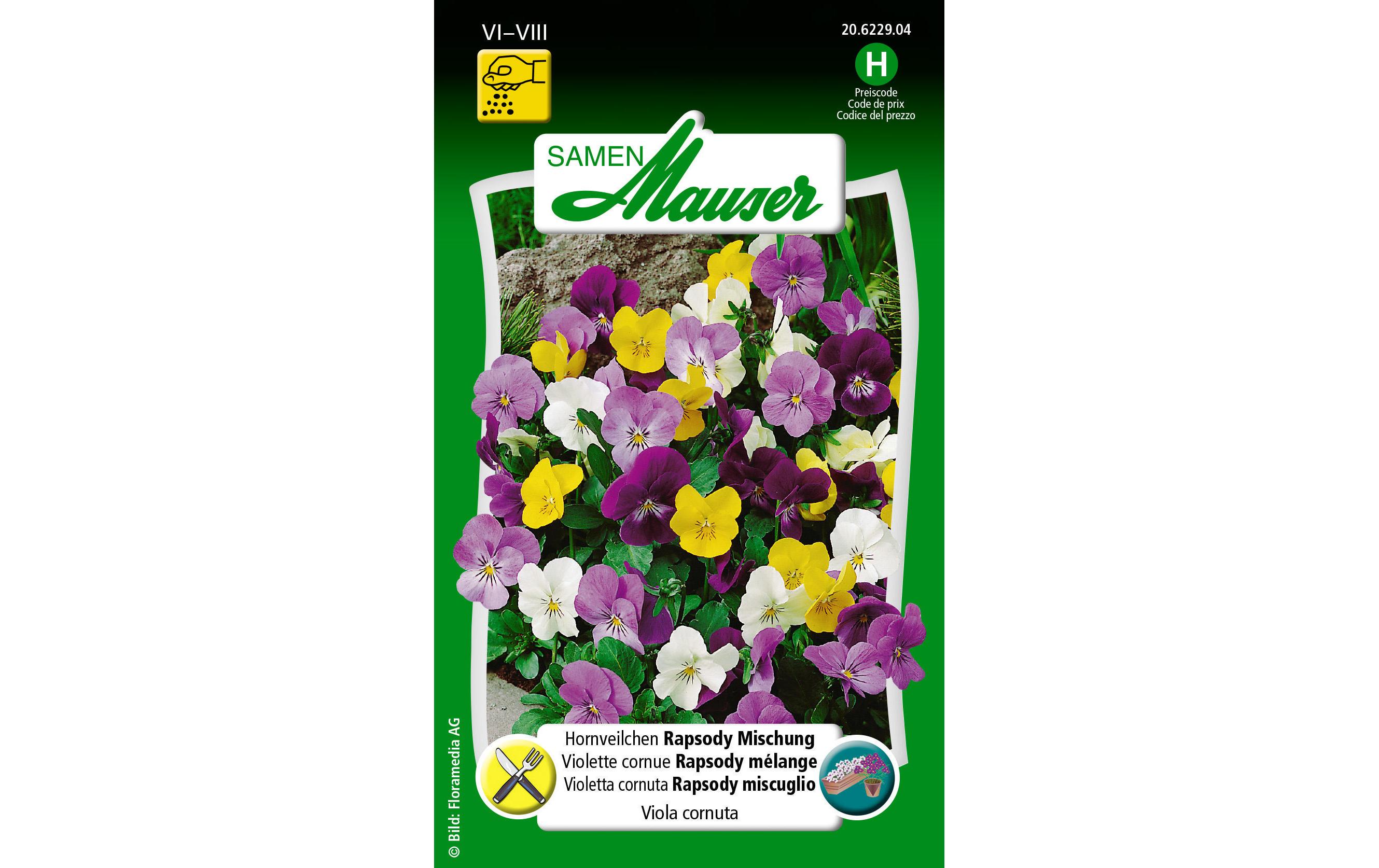 Essbare Blüten Hornveilchen Rapsody MischungBlumensamen