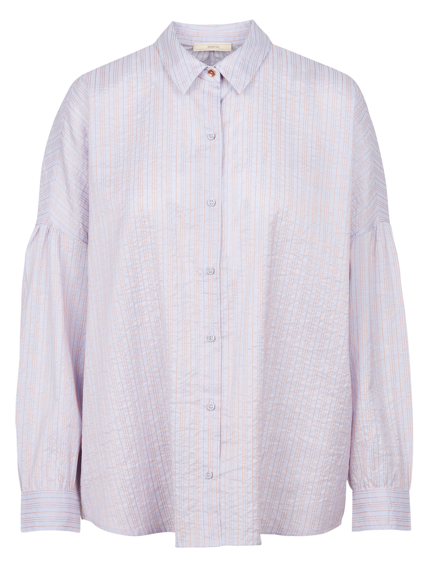 BOTAN - Chemise ample à fines rayures | Violet