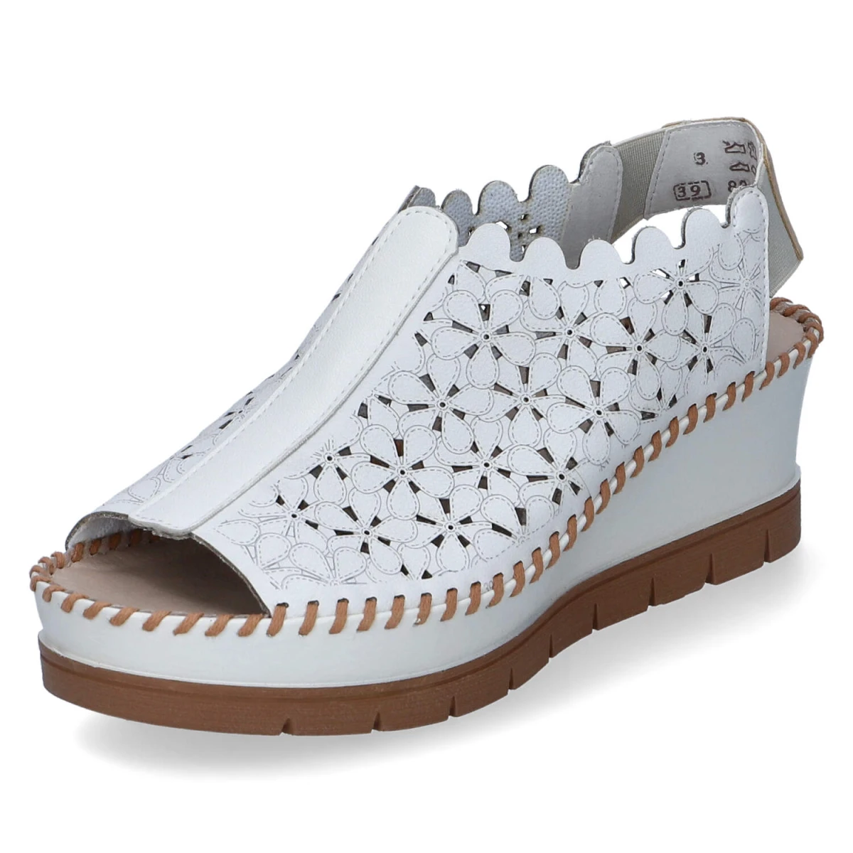 RiekerKeilsandaletten - offwhite/offwhite/tan
