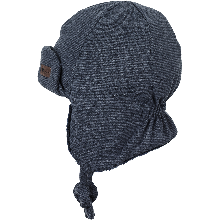Sterntaler Fliegermütze Streifen blau melange