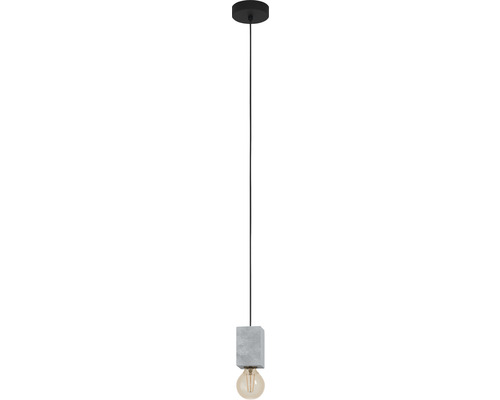 Hanglamp, 1-lichts, HxØ 110x7 cm, zwart/grijs