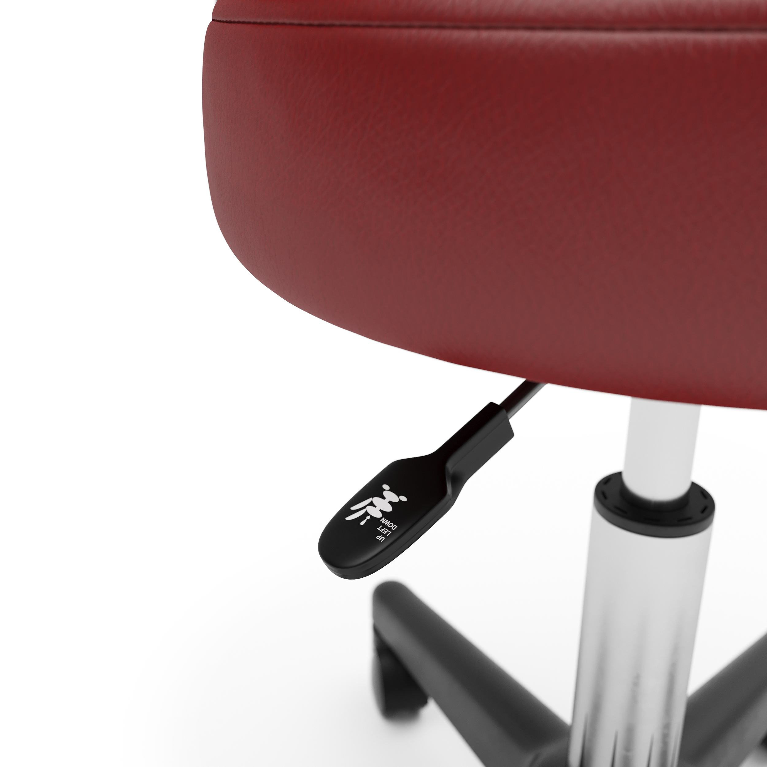 Drehstuhl Rollhocker mit Rückenlehne rot
