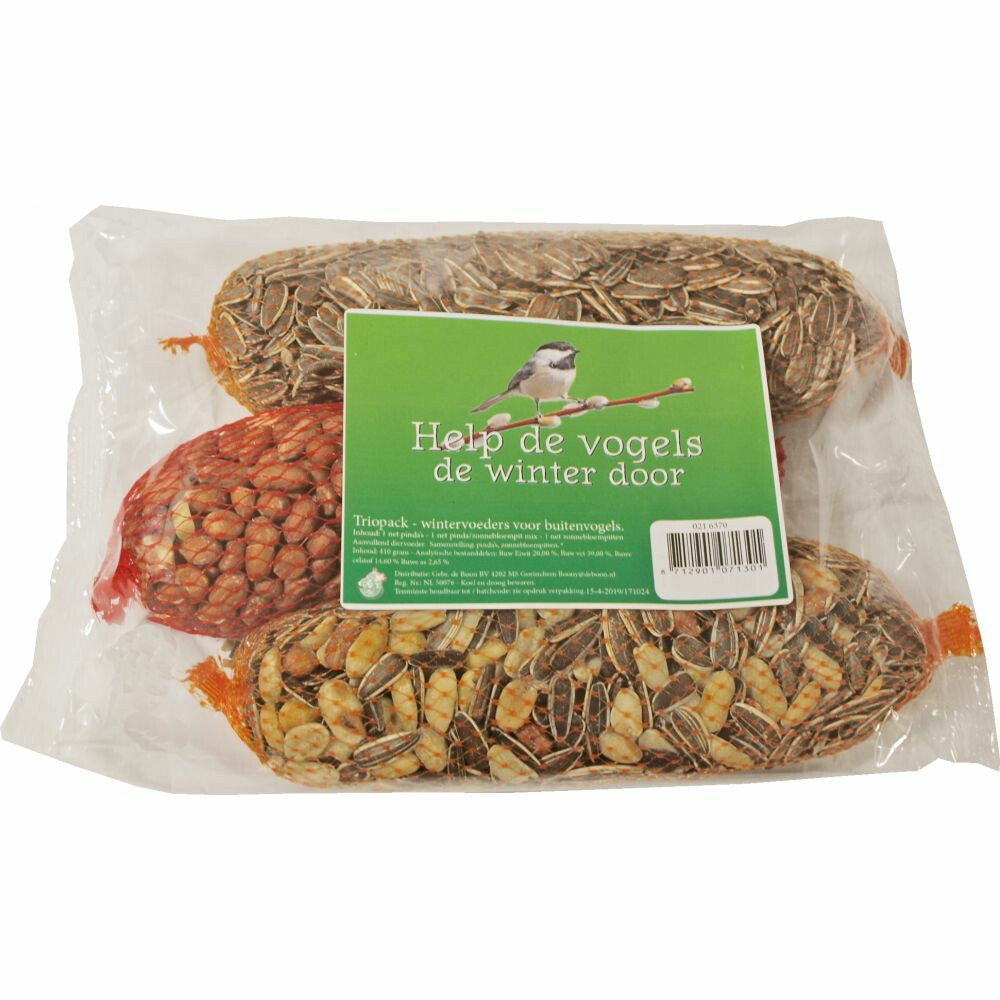 Boon Triopak Pindanet - Zonnebloempit Mix - Zonnebloempitten420 gr